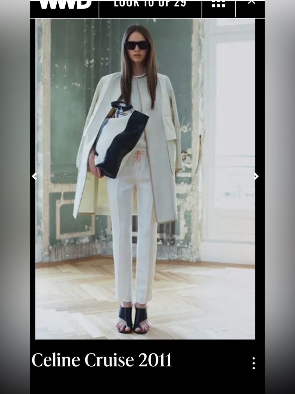 Celine Black Trousers with Bold Red Accent